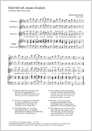 Dich bitt ich, Jesu, Herre mein Die Weisen führet Gottes Hand Partitur