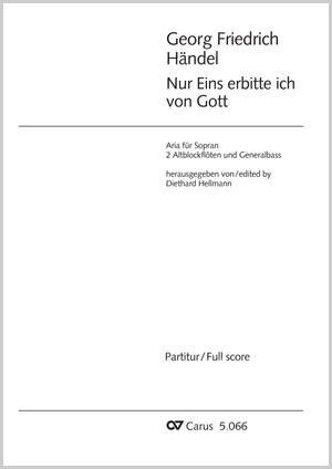 Nur Eins erbitte ich von Gott Aria Partitur