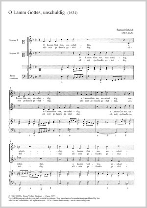 O Lamm Gottes, unschuldig Partitur