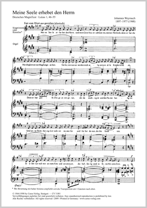 Johannes Weyrauch: Magnificat ”Meine Seele erhebt” - Noten | Carus-Verlag