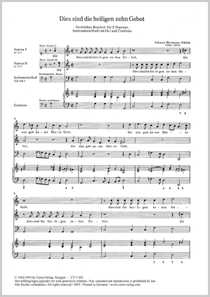 Dies sind die heiligen zehen Gebot aus: Opella Nova (1618), Teil 1 Score