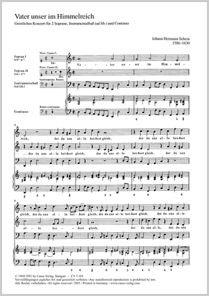 Vater unser im Himmelreich aus: Opella Nova (1618), Teil 1 Score