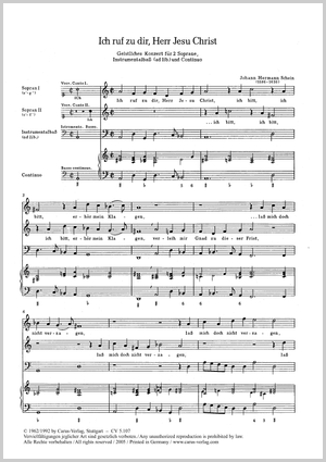 Ich ruf zu dir, Herr Jesu Christ aus: Opella Nova (1618), Teil 1 Score