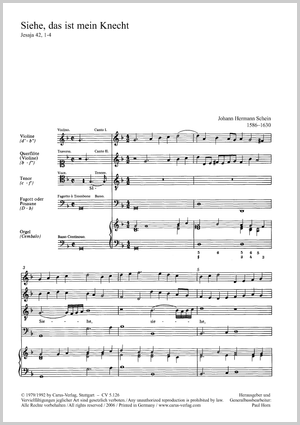 Siehe, das ist mein Knecht Score