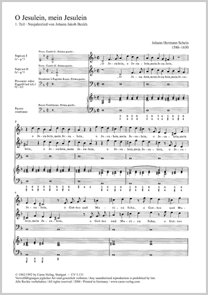 O Jesulein, mein Jesulein Score