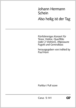 Johann Hermann Schein: Also heilig ist der Tag - Noten | Carus-Verlag