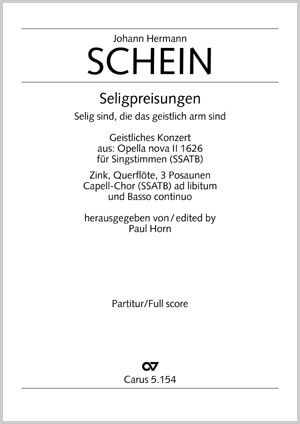 Johann Hermann Schein: Selig sind, die da geistlich arm sind - Noten | Carus-Verlag