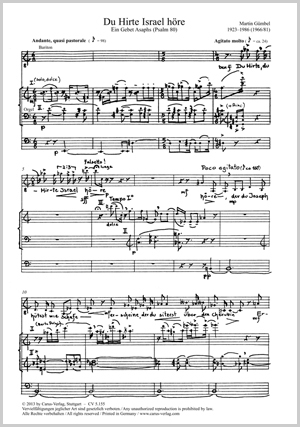 Du Hirte Israel höre Psalm 80 Score