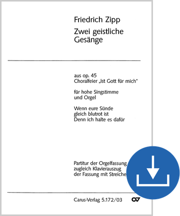 Zwei geistliche Gesänge aus op. 45 Organ score digital (download), pdf file