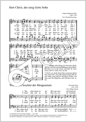 Bach: Herr Christ, der einig Gotts Sohn / Stern: Wie schön leuchtet Partitur