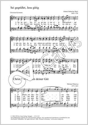 Bach: Sei gegrüßet / Praetorius: O Christ Partition