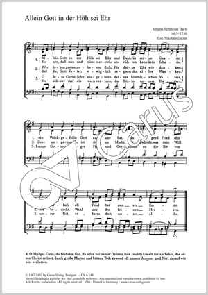 Bach: Allein Gott in der Höh / Franck: Der Bräutigam Partition