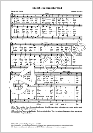 Bach: Herr Jesu Christ, dich zu uns wend / Lossius: Gloria / Stobaeus: Ich hab ein herzlich Freud - Noten | Carus-Verlag