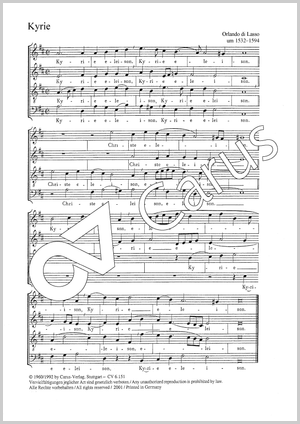 Bach: Befiehl du deine Wege / Lasso: Kyrie Partitur