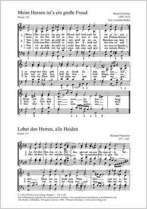 Thumbnail: Praetorius: Lobet den Herren / Schütz: Meim Herzen ist's ein große Freud / Wohl denen, die da wandeln