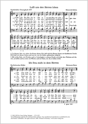 Horn: Nun danket all / Schütz: Laßt uns den Herren loben / Stern: Ich freu mich in dem Herren Partitur