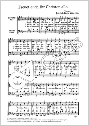 Bach / Schröter: Freuet euch, ihr Christen alle / Bach: Ich freue mich im Herrn Partitur