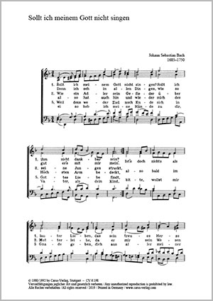 Johann Sebastian Bach: Sollt ich meinem Gott nicht singen - Partition | Carus-Verlag