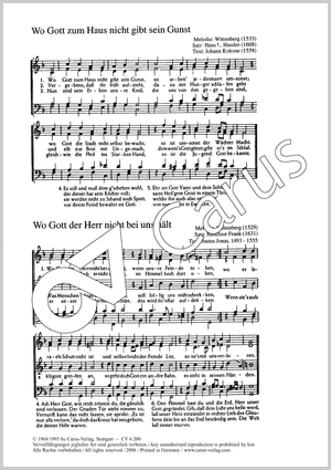 Franck / Hassler: Wo Gott, der Herr, nicht bei uns / Praetorius: Der Morgenstern / Schein: Mir nach Partitur
