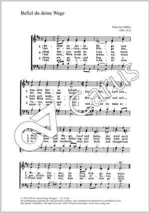 Bach: Wenn ich einmal soll scheiden / Hassler: Befiehl du deine Wege Partitur