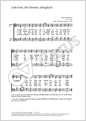 Bach: Vom Himmel hoch / Praetorius: Lobt Gott Partition