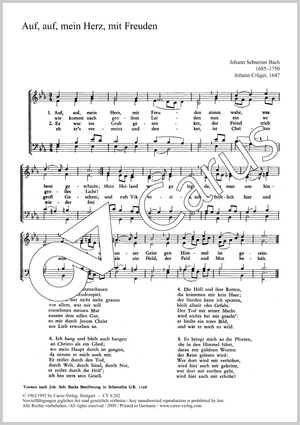 Bach: Auf, auf, mein Herz / Erythraeus: Erschienen ist der herrlich Tag Partition