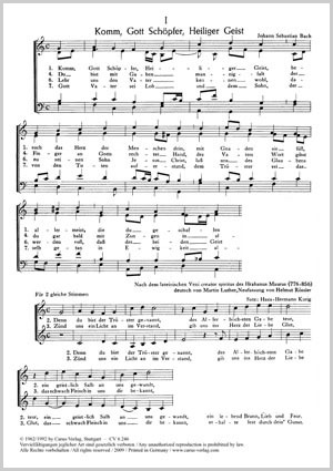 Sieben Chorsätze von Bach, Kurig und Schütz Partitur