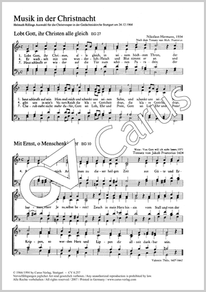 Musik in der Christnacht - Noten | Carus-Verlag