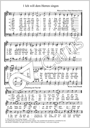 Sieben Chorsätze von Bach, Kurig und Vulpius Partitur