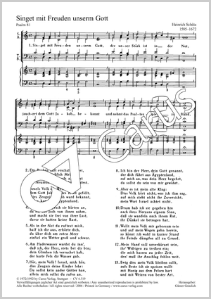Bach: Dir Jesu, Gottes Sohn / Schütz: Singet mit Freuden Partition