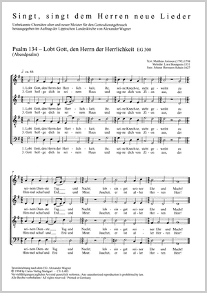 Psalm 134: Lobt Gott, den Herrn Partitur