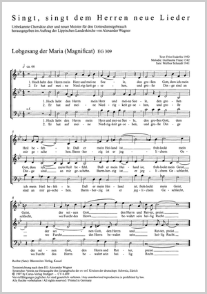 Jambe de Fer / Jeune: Lobgesang der Maria (Magnificat) Partitur