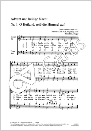 Zehn Chorsätze: Advent und heilige Nacht Sammlung