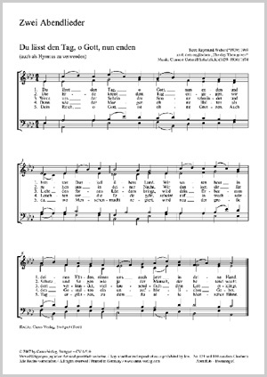 Du lässt den Tag; Humperdinck; Engelbert Partitur