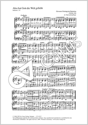 Händel: Tochter Zion / Palestrina: Also hat Gott Score