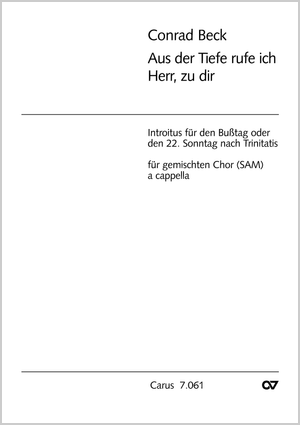 Aus der Tiefe rufe ich, Herr, zu dir Partitur