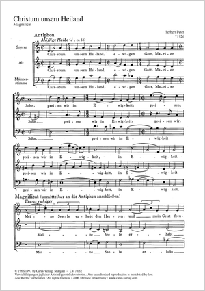 Magnificat ”Christum unsern Heiland” Partitur