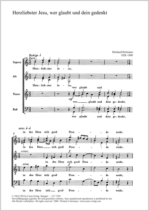 Diethard Hellmann: Herzliebster Jesu, wer glaubt - Noten | Carus-Verlag