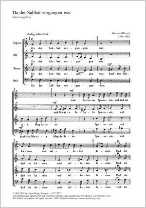 Da der Sabbat vergangen war Das Oster-Evangelium Partitur