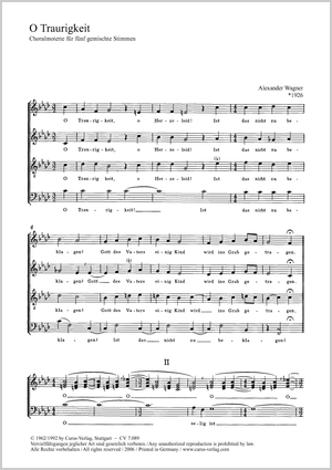 O Traurigkeit, o Herzeleid Score