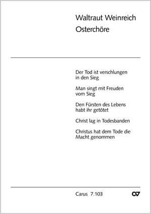 Waltraut Weinreich: Osterchöre "Der Tod ist verschlungen" - Noten | Carus-Verlag