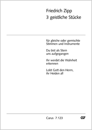 Drei Stücke für gleiche Stimmen und Instrumte Partitur