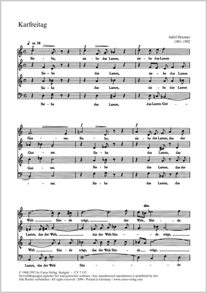 Adolf Brunner: Siehe, das Lamm Gottes - Noten | Carus-Verlag