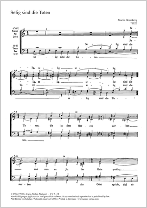 Blest are the departed Score