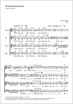 Armin Landgraf: Weihnachtsmotette - Noten | Carus-Verlag