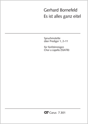 Es ist alles ganz eitel Spruchmotette Score