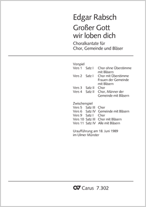 Großer Gott, wir loben dich Partition