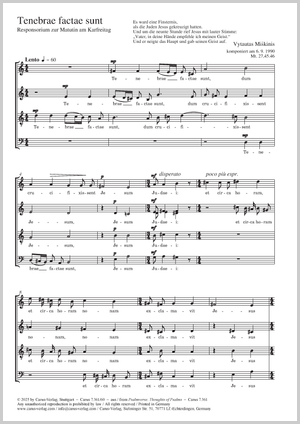 Responsorial to Matins on Good Friday Score, separate edition from collection