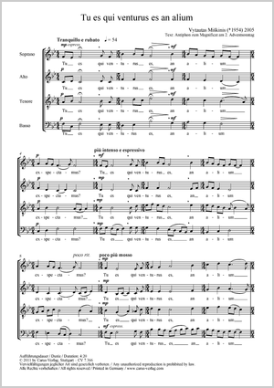 Tu es qui venturus es an alium Score
