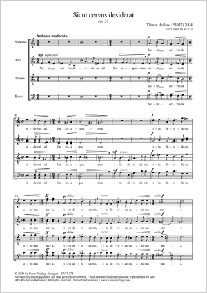 Tilman Heiland: Sicut cervus desiderat - Noten | Carus-Verlag